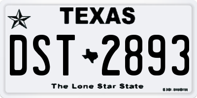 TX license plate DST2893