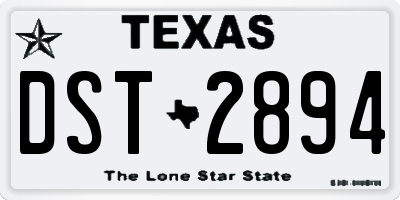 TX license plate DST2894
