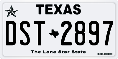 TX license plate DST2897