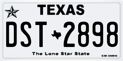TX license plate DST2898