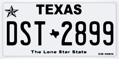 TX license plate DST2899