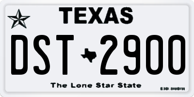 TX license plate DST2900