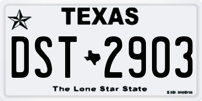 TX license plate DST2903