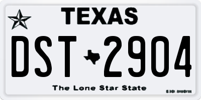 TX license plate DST2904