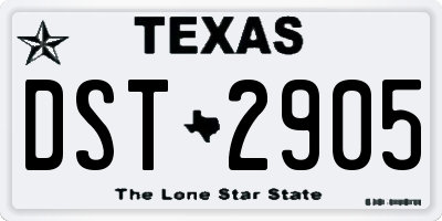 TX license plate DST2905
