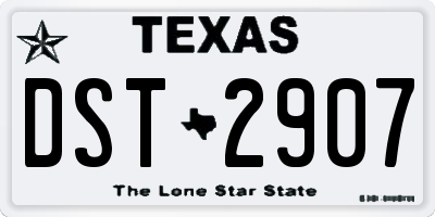 TX license plate DST2907