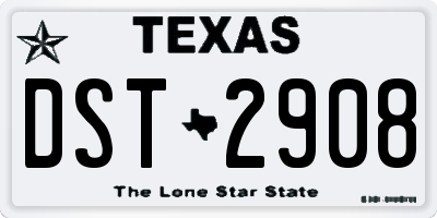TX license plate DST2908