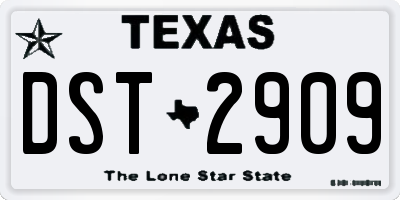 TX license plate DST2909
