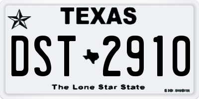TX license plate DST2910