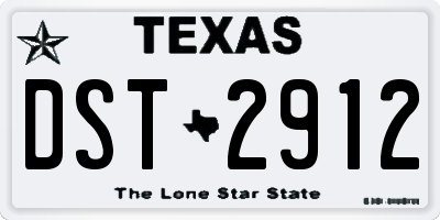 TX license plate DST2912