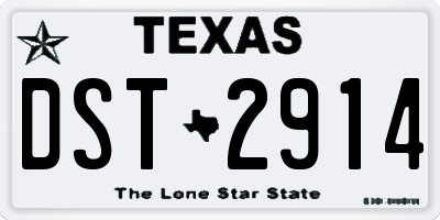 TX license plate DST2914