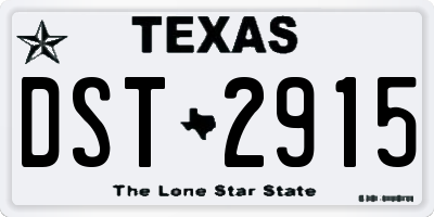 TX license plate DST2915