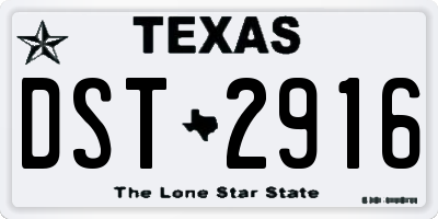 TX license plate DST2916