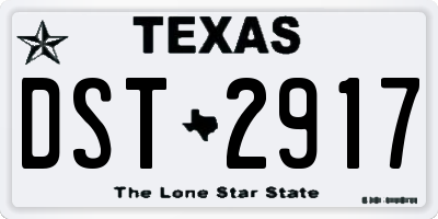 TX license plate DST2917