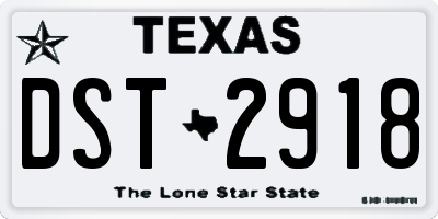 TX license plate DST2918