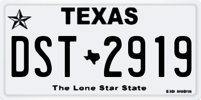 TX license plate DST2919