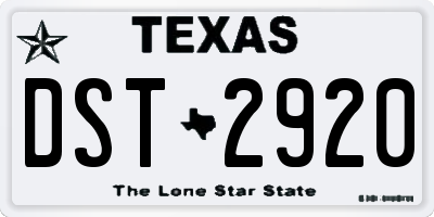 TX license plate DST2920