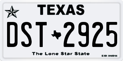 TX license plate DST2925