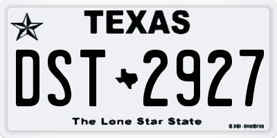 TX license plate DST2927