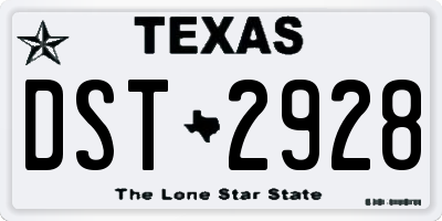 TX license plate DST2928