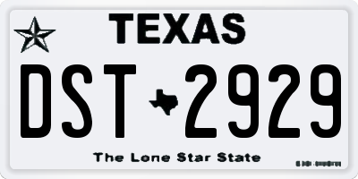 TX license plate DST2929