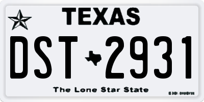 TX license plate DST2931