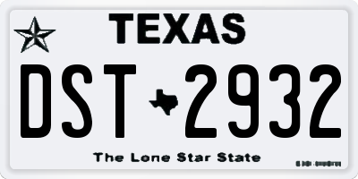 TX license plate DST2932
