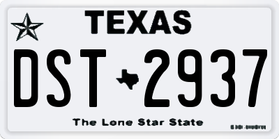 TX license plate DST2937