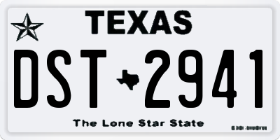 TX license plate DST2941