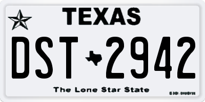 TX license plate DST2942