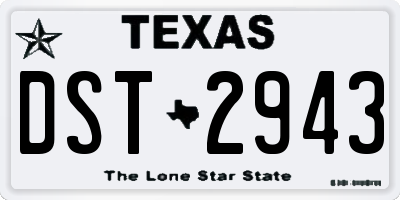 TX license plate DST2943