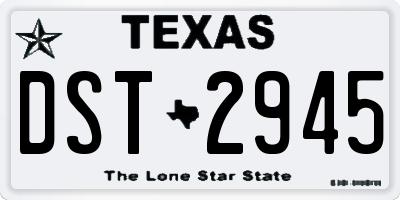 TX license plate DST2945