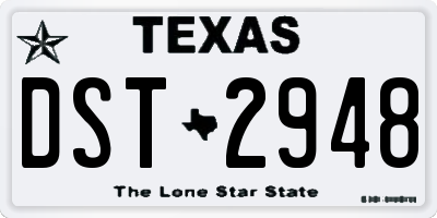 TX license plate DST2948