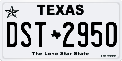 TX license plate DST2950