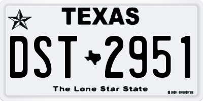 TX license plate DST2951
