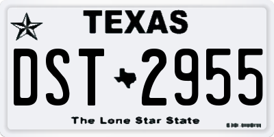 TX license plate DST2955
