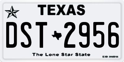 TX license plate DST2956
