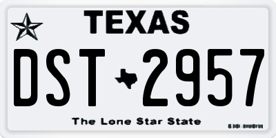 TX license plate DST2957