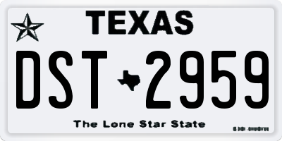 TX license plate DST2959
