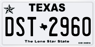 TX license plate DST2960