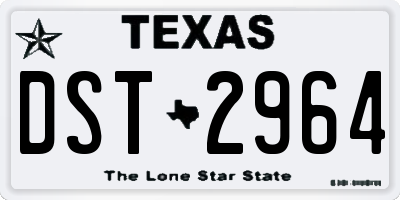 TX license plate DST2964