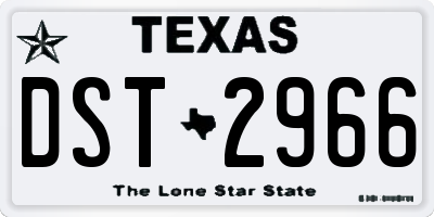 TX license plate DST2966