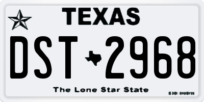 TX license plate DST2968