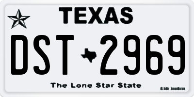TX license plate DST2969