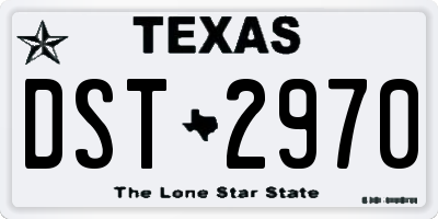 TX license plate DST2970