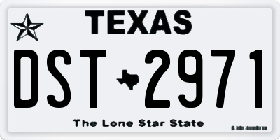 TX license plate DST2971