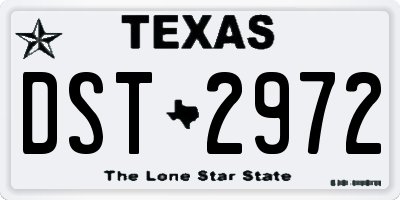 TX license plate DST2972