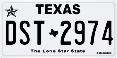 TX license plate DST2974