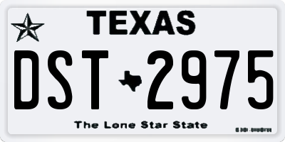 TX license plate DST2975
