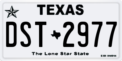 TX license plate DST2977